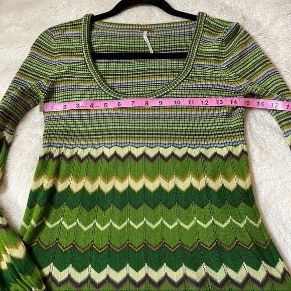Free People Tunic Sweater Y2K Dancing Chevron Medium - Picture 12 of 13